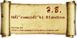 Háromszéki Blandina névjegykártya